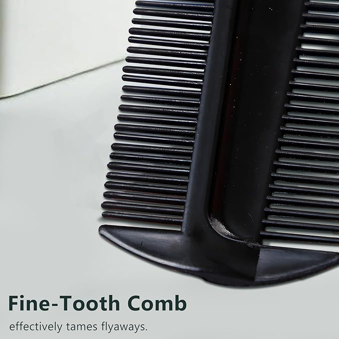 3 Pcs Black Smoothing and Sectioning Brush Set - Double-Sided Comb for Edge Teasing, Professional hair coloring tools, multifunctional hair brush for Dancing Hairstyling
