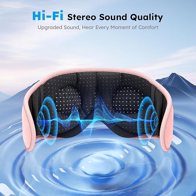LC-dolida White Noise Sleep Mask, 3D Sleep Headphones - Image 7
