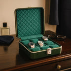 Bey-Berk Prague Aluminum Watch Case in Hunter Green – 9-Slot Locking Travel Box - Image 4