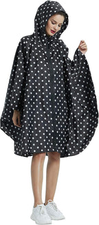 Rain Poncho Jacket Coat Hooded Zipper Style - Image 2