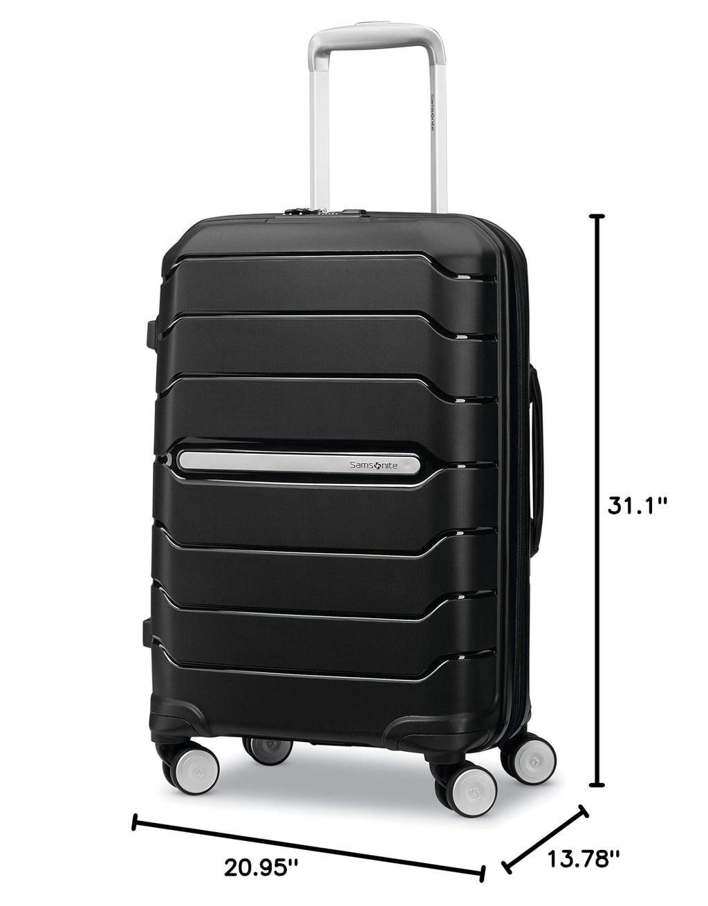 Freeform Large Checked Luggage with Dual 360° Spinner Wheels (Checked-Large Spinner / Black)