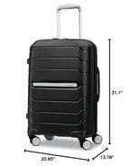 Freeform Large Checked Luggage with Dual 360° Spinner Wheels (Checked-Large Spinner / Black)