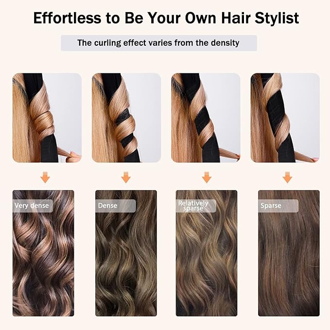 CORATED No Heat Curlers, Heatless Curls for Long Hair, Heatless Curling Rod Headband You Can Sleep In, Silk DIY Hair Styling Tools Kit