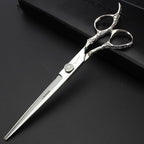 6/7-Inch Professional Hair Scissors Haircut Rose Pattern Hair Scissors Styling Tools Japanese Stainless Steel Scissor Set (7-in cutting scissors)
