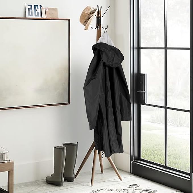 ANYOO Waterproof Rain Poncho Lightweight Reusable Hiking Hooded Coat Jacket - Image 8
