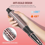 Thermal Brush, Heated Round Brush & Curling Iron with Ceramic Ionic Technology, Hair Tools for Volumizing & Styling, Travel-Friendly Hot Comb with Adjustable Temperature（Rose Gold 1.25 inch）