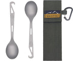 SANTTA Titanium Camping Spoon Set of 2 Piece, Spoon and Bottle Opener 2-in-1 by SANTTAOUTDOOR