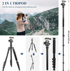 77" Aluminum Camera Tripods & Monopods, Victiv Compact Travel Tripod - Image 6