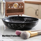 2025 Improved Design Round Marbled Leather Valet Tray Organizer Set of 2 - Image 7