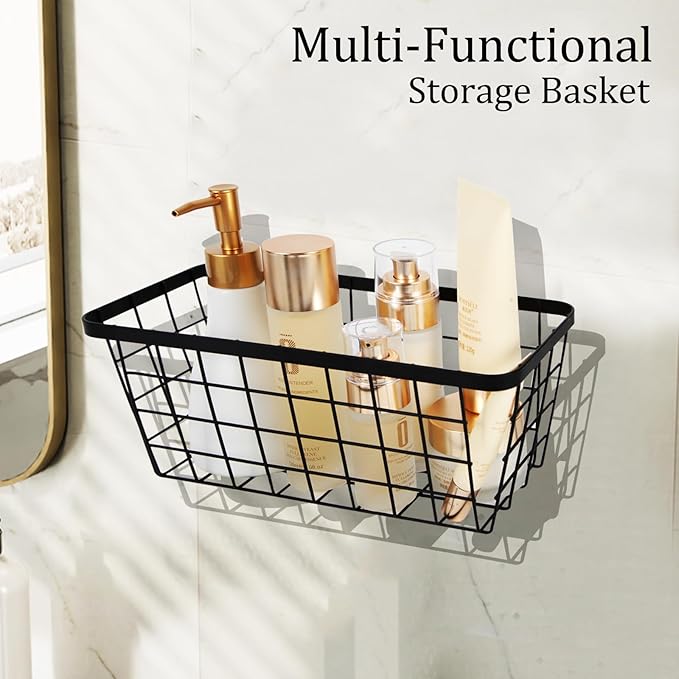 2 Pack Hanging Wall Basket Organizer Over the Cabinet Door Wire Baskets - Image 7