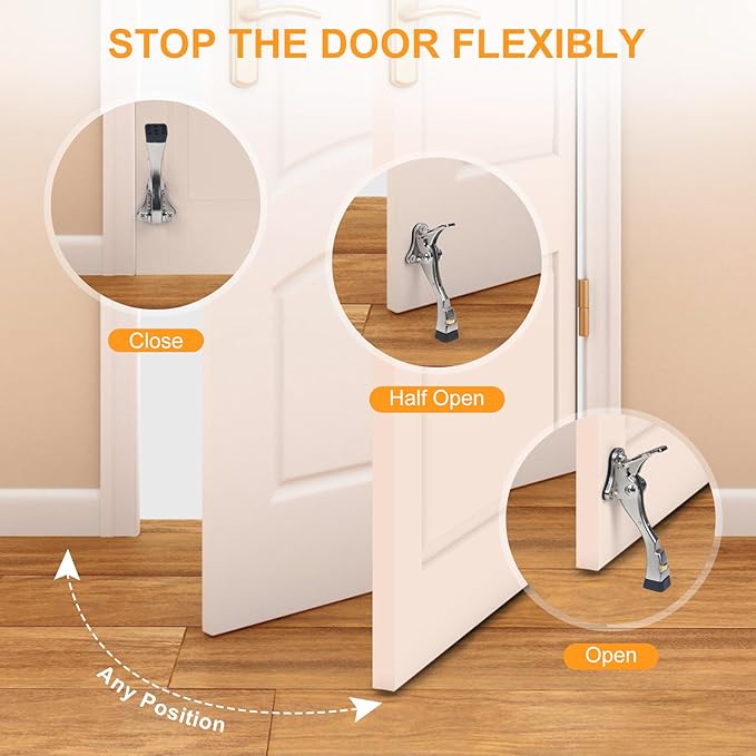 Kick Down Door Stoppers for Bottom of Door, Heavy Duty Kickdown Door Stop - Image 5