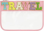 DYSHAYEN Chenille Letter Clear Zipper Pouch by DYSHAYEN