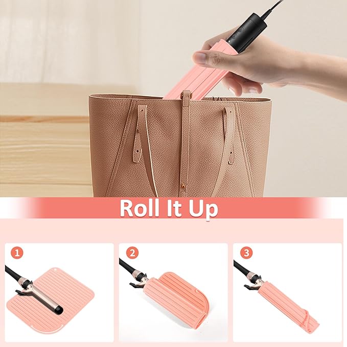 Quccefods 2 Pack Heat Resistant Mat Large Silicone Hot Hair Tools Holder for Curling Irons Flat Iron Hair Styling Tools Mat Portable Vanity Pad
