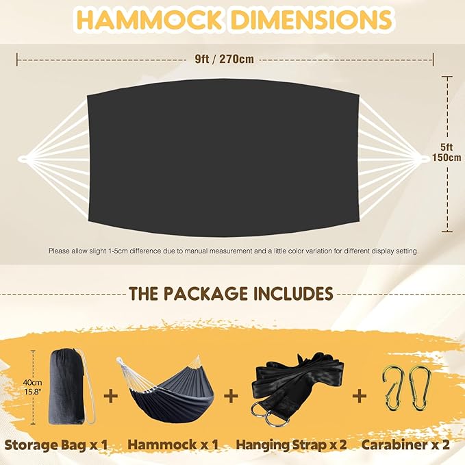 ANYOO Cotton Hammock Portable Camping Hammocks - Image 3