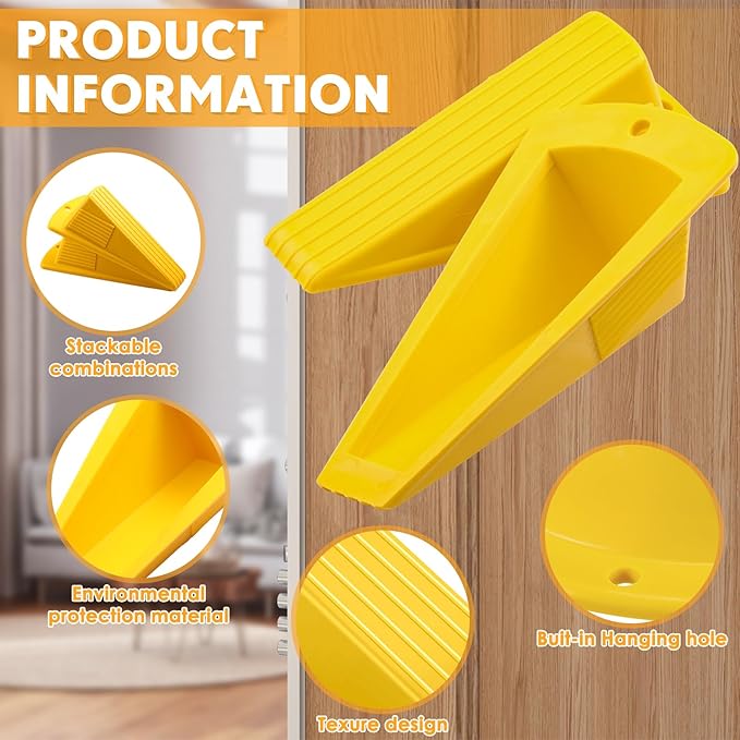 Frienda 12 Pcs Jumbo Door Stoppers Heavy Duty Door Stopper Tall up to 2inch - Image 3