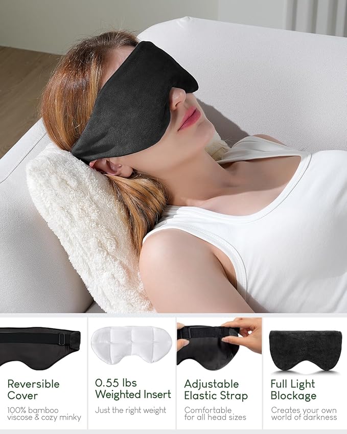 Sivio Weighted Eye Mask for Women & Men, Heatable and Freezable Weighted Eye - Image 2