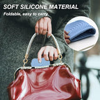 Heat Insulating Silicone Mat Pouch for Hair Straightener, Anti-Slip Travel Pad Cover for Curling & Flat Iron, Portable Styling Heat Mat Holder for Curler Wand and Hot Waver (Blue)