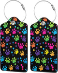 Cute Dog Paws Leather Luggage Tag by Ovitssrk