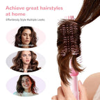 Round Hair Brush, Detangling Fluffy Scalp Brush with Ergonomic Big Handle, Plastic Lightweight Macron Styling Color Comb for Faster Blow Drying and Volume for Long,Thick, Curly Hair Women/Girls/Kids