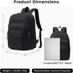 Lanola Basic Multi-Pocket Multipurpose Backpack Classical Water Resistant - Image 2