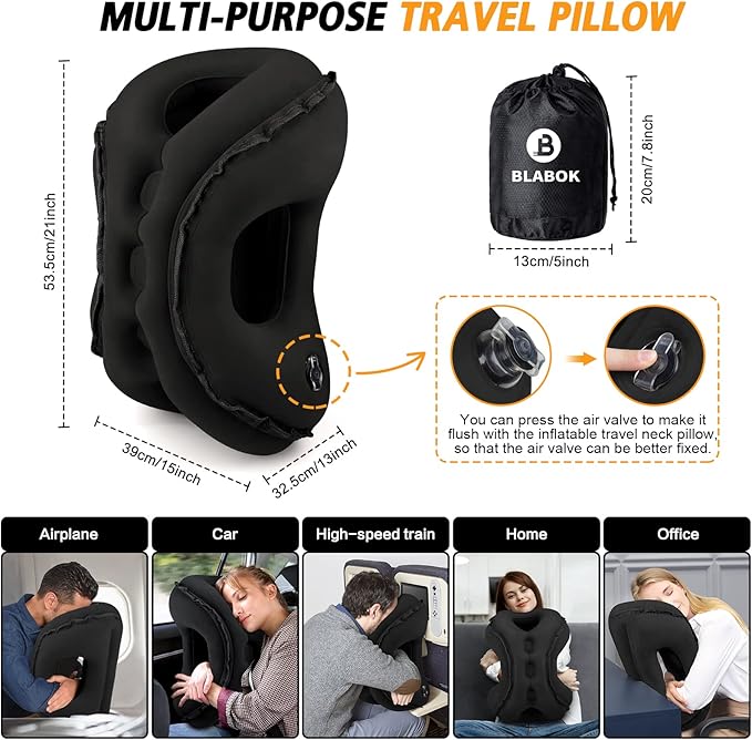 Inflatable Travel Pillow, Support Head, Used - Image 6