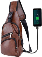AMJ Crossbody Sling Bag Men Women, Casual Shoulder Backpack, Chest Daypack by AMJ
