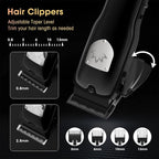 Professional Hair Clippers for Men, Cordless Hair Clippers T-Blade Trimmer Nose Hair Trimmer Electric Shaver Set, Haircut Grooming Kit with LED Display, for Barber, Ideal Gift for Him