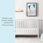 Newton Baby Galileo Standard Crib, Solid Beech Wood in White Color, 3-in-1 - Image 8
