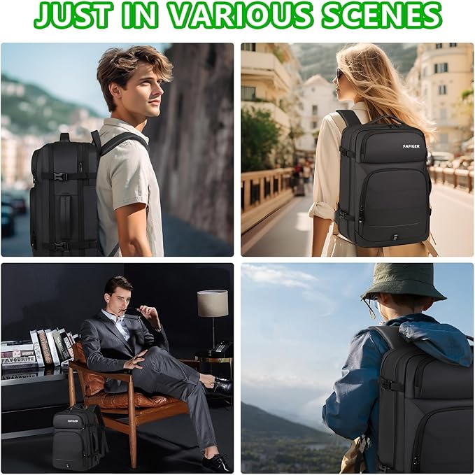 Travel Backpack for Men & Women - 40L Expandable Carry-On Backpack - Image 8