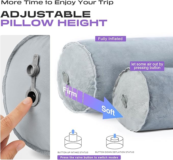 ETROL Inflatable Body Pillow for Adults, 47-inch Long Pillows for Bed, Bolster - Image 4