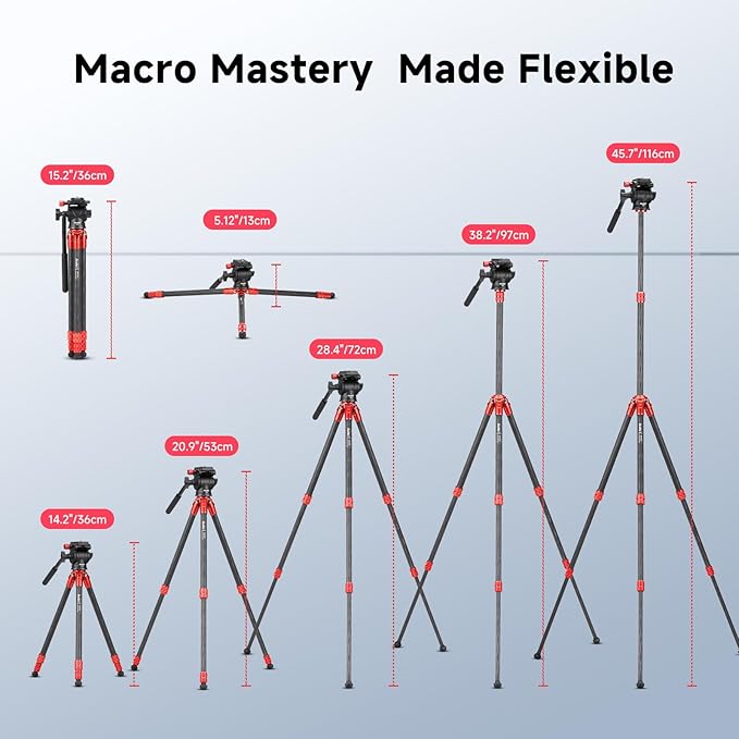 Avella Mini Carbon Fiber Camera Tripod MP20C, Portable Lightweight Tabletop - Image 5