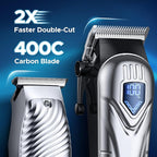 Chicclly Hair Clippers for Men&Women Professional, Low Noise Cordless Hair Cutting Kit with 10 Color Combs, LED Display, Men Gifts, 5H Beard Trimmer Barber Hair Clippers Set with Scissors,Cape (Kit)