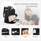 VONAL Diaper Bag Backpack, Lightweight Baby Diaper Bags, Travel Large Diaper Bag - Image 4