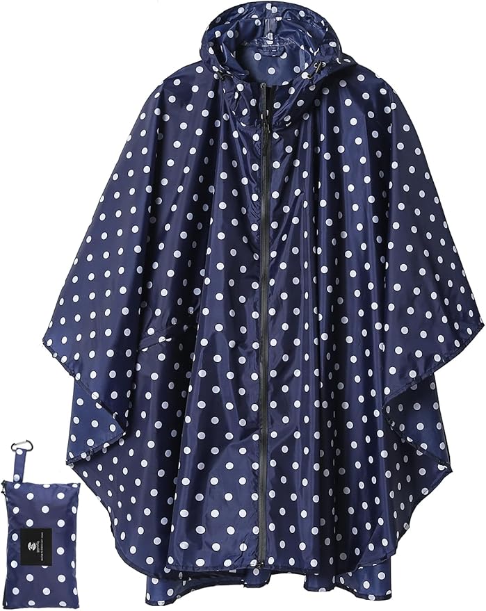 SaphiRose Unisex Rain Poncho Raincoat Hooded by SaphiRose