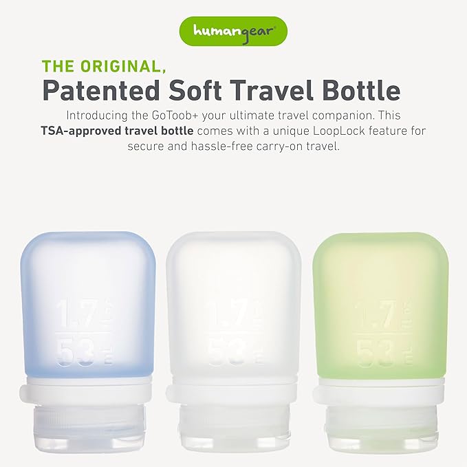 humangear GoToob+ 3-Pack | Refillable Silicone Travel Bottle | Locking Lid | - Image 2