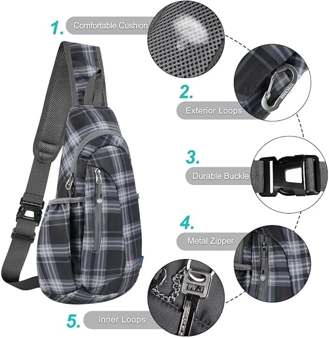 TITECOUGO Small Sling Bag, Lightweight Crossbody Backpack - Image 5