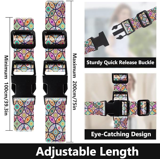 2 Pack Luggage Straps for Suitcases Adjustable Luggage Belt TSA Approved - Image 2
