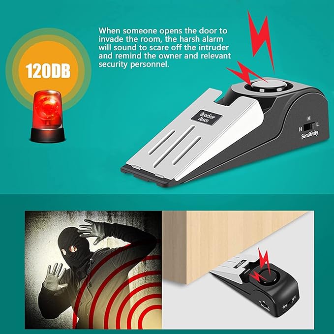 2 Pack Portable Door Stop Alarm, Door Stopper - Image 7
