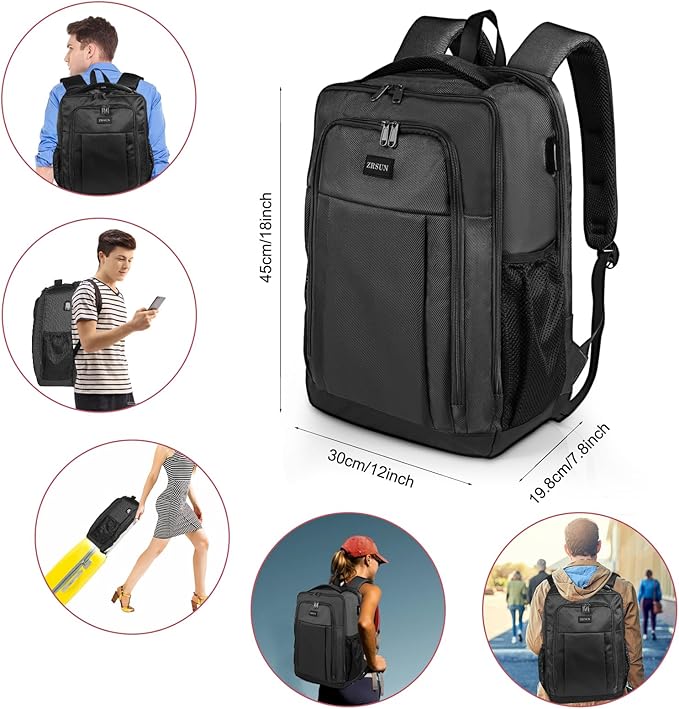 Travel Laptop Backpack for Men and Women, Business Anti Theft Slim Sturdy - Image 6