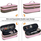 Hair Dryer Travel Carrying Case, Curling Iron Storage Bag, Slim Expandable Handheld Dual-Layer Travel Storage Bag for Dryer/Hair Tool Organizer/Style Organizer