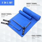 Eunzel Quick Dry Camping Towel, Microfiber Travel Towel 3 Size at 1 Pack - Image 2