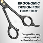 Professional Hair Cutting Scissors 7.5” – Premium Japanese Stainless Steel Barber Shears for Men, Women, Kids & Pets – Precision Haircut Scissors for Salon & Home Use – Black