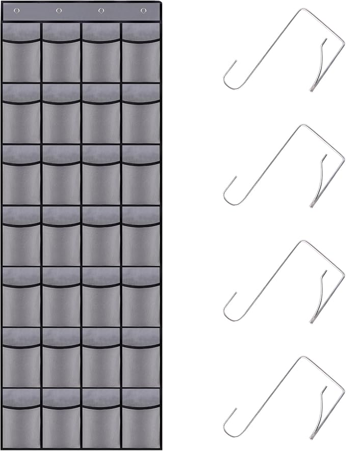 28 Mesh Pockets Hanging Shoe Organizer, Over the Door Shoe Organizer，Closet by Unknown