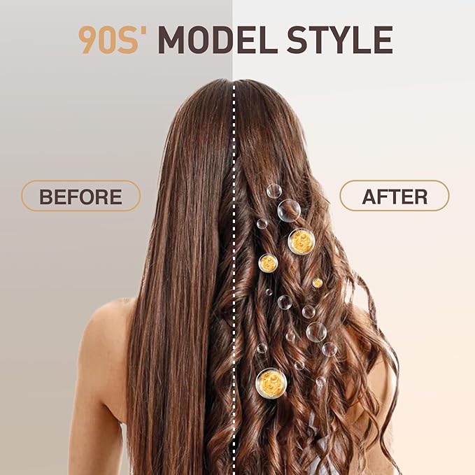 Thermal Brush 1.77", Long Lasting Hair Curling Iron Brush, Ionic Heated Round Brushes Makes Hair Smoother Get Natural Curls, 2 Temp Settings, Universal Voltage for Travel, Easy to Use, Rose Gold