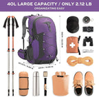 Maelstrom Hiking Backpack, Camping Backpack, 40L Waterproof Hiking Daypack - Image 2