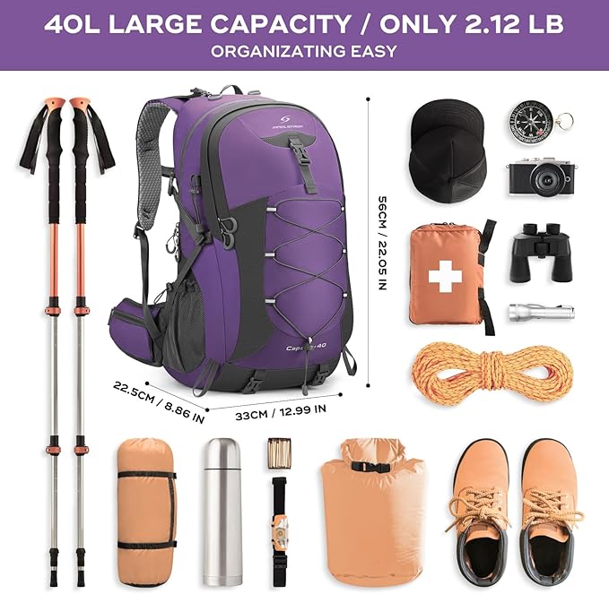Maelstrom Hiking Backpack, Camping Backpack, 40L Waterproof Hiking Daypack - Image 2