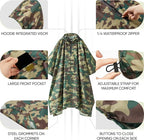 PTEROMY Hooded Rain Poncho for Adult - Image 2