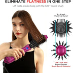 Aima Beauty One Step Hair Dryer & Volumizing Hot Air Brush, Ceramic Straightener Brush, Curler & Hot Comb 4 in 1 Salon Ionic Hair Brush, Rose Pink