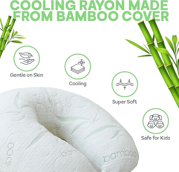 Sacred Thread White Rayon Derived from Bamboo Neck Pillow, Travel Pillows - Image 4