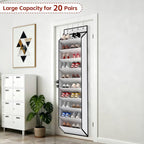 KEEPJOY 10 Tiers White Over Door Shoe Organizer Storage, Hanging Shoe Holder - Image 4